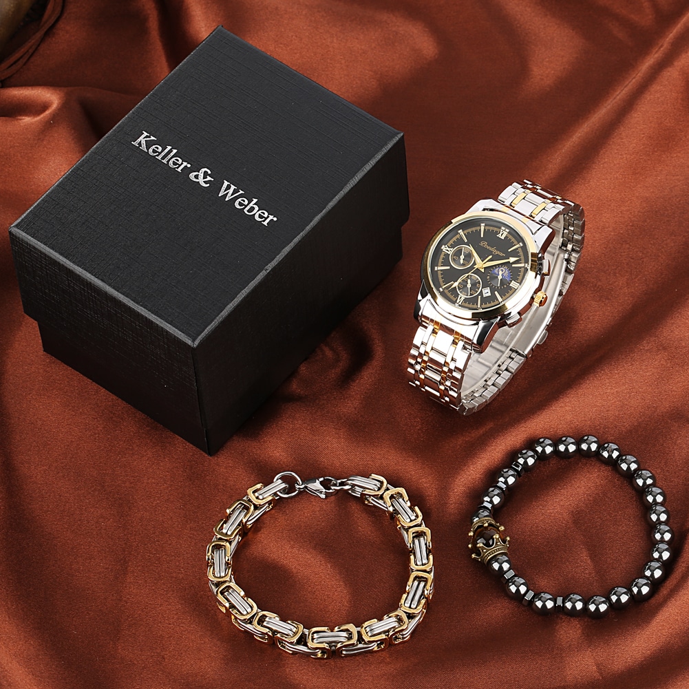 Luxury-Men-s-4-Pcs-Set-Gift-Box-Quartz-Men-Luminous-Calendar-Watch-Full-Steel-Waterproof-1 – saadaval Tootemaailm e-kaubamajas