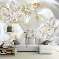 Custom-3D-Wall-Murals-Wallpaper-Luxury-3D-Relief-Deer-White-Silk-Pearl-Jewelry-Flower-Large-Wall-1 – saadaval Tootemaailm e-kaubamajas