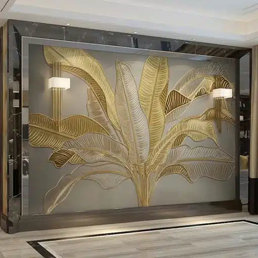 Custom-Photo-Wallpaper-Wall-Painting-3D-Golden-Embossed-Banana-Leaf-Mural-Luxury-Study-Living-Room-Bedroom-3 – saadaval Tootemaailm e-kaubamajas