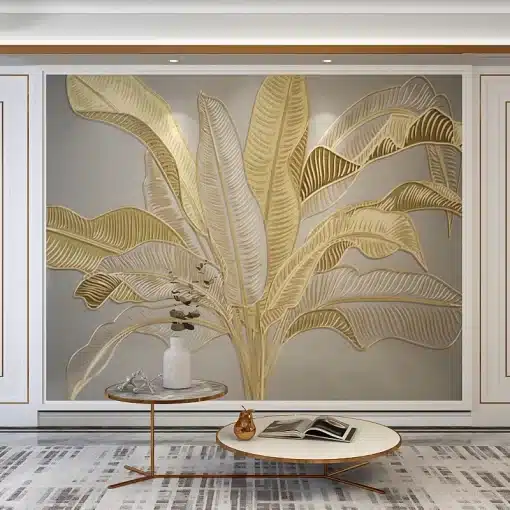 Custom-Photo-Wallpaper-Wall-Painting-3D-Golden-Embossed-Banana-Leaf-Mural-Luxury-Study-Living-Room-Bedroom-2 – saadaval Tootemaailm e-kaubamajas