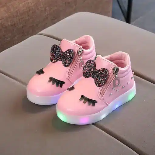 Children-Glowing-Sneakers-Kid-Princess-Bow-for-Girls-LED-Shoes-Cute-Baby-Sneakers-with-Light-Shoes-2